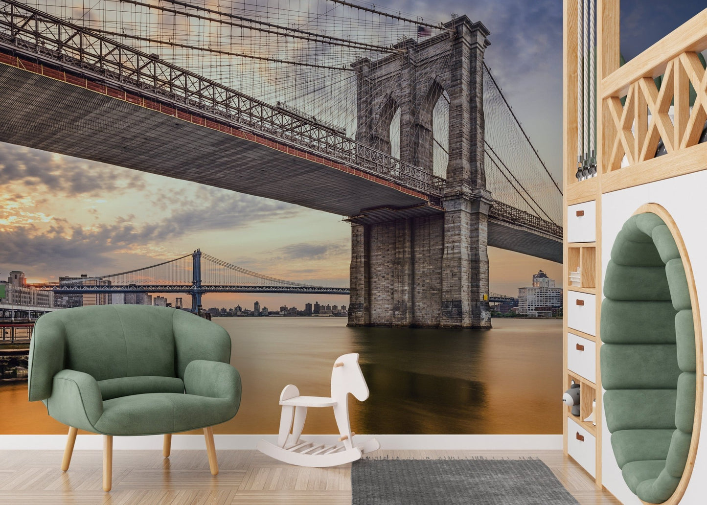 brooklyn bridge mural wallpaper B150