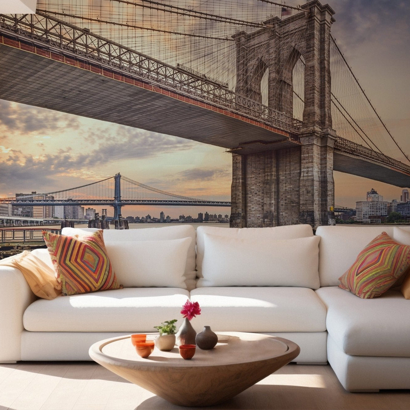 brooklyn bridge peel and stick removable wallpaper B150