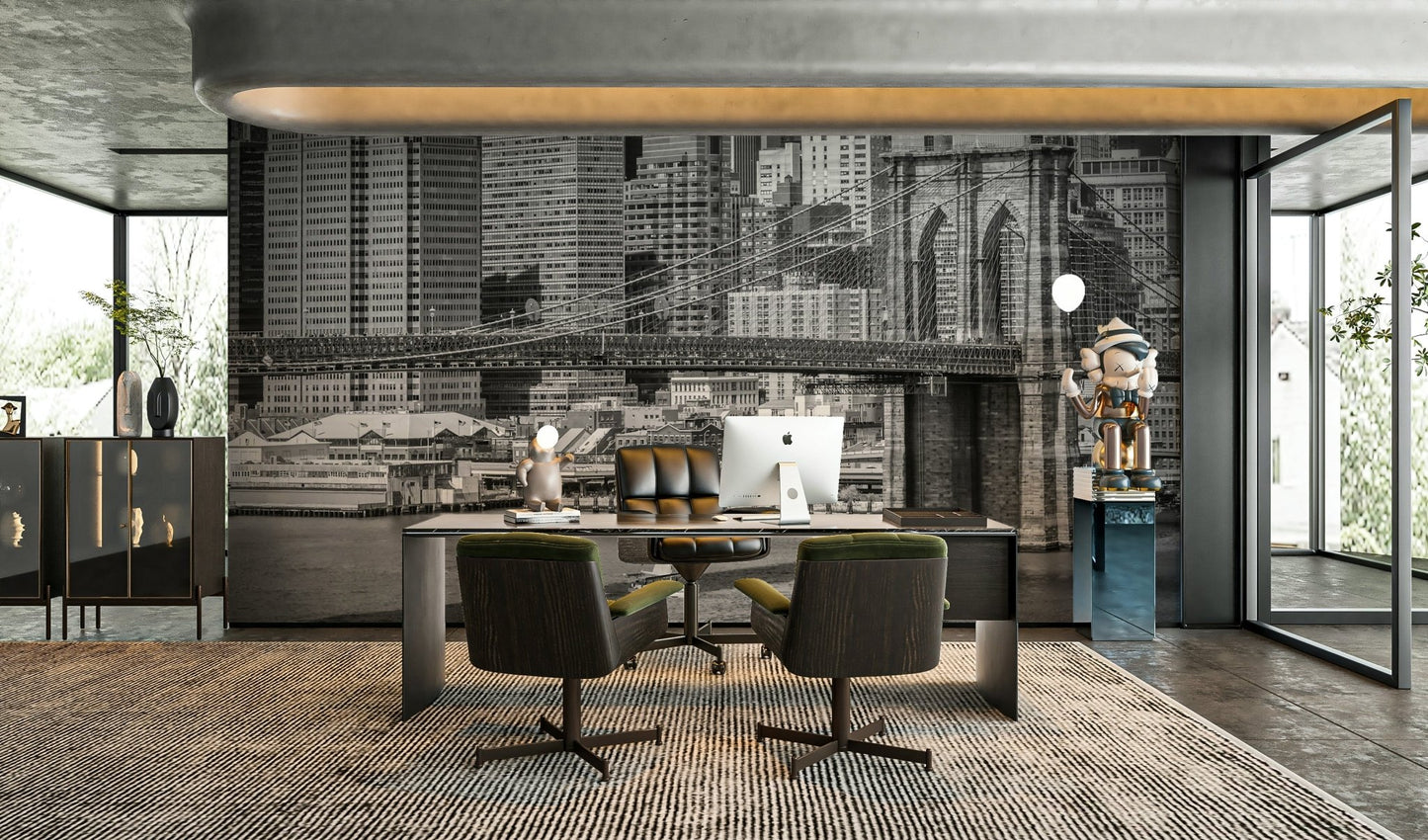 Modern city wallpaper for walls with NYC theme

