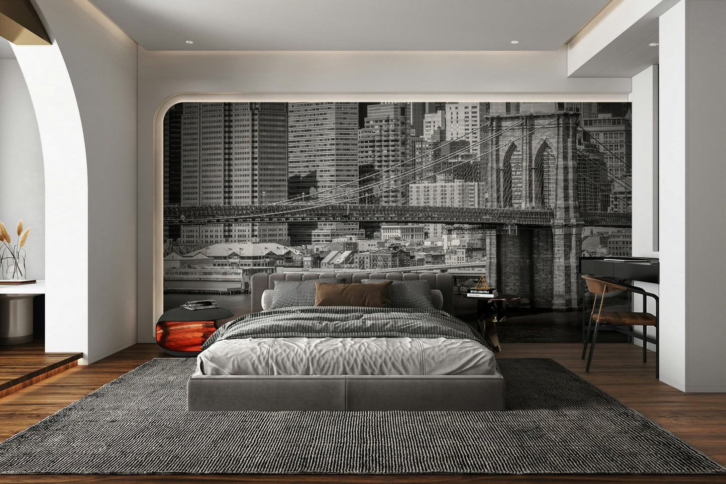 Manhattan skyline mural wallpaper in daylight

