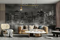 Cityscape mural showing New York skyscrapers in twilight., GD1484