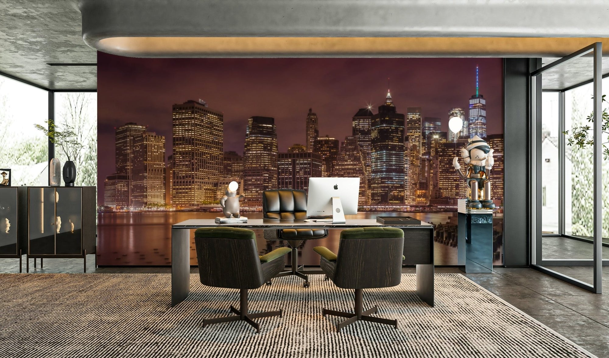 New York City skyline at night wall mural., GD2076