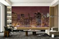 Sparkling city lights of New York in a stunning mural.

