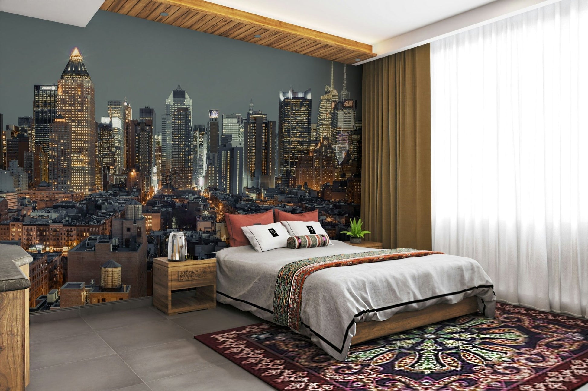 Modern night cityscape of New York art, GD1891