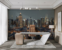 Night view of NYC skyscrapers mural, GD1891