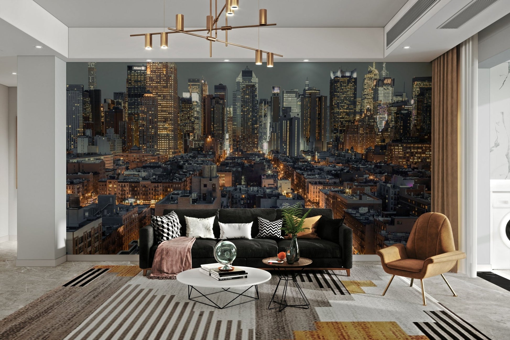 NYC urban landscape at night wall mural, GD1891