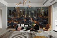 NYC urban landscape at night wall mural, GD1891