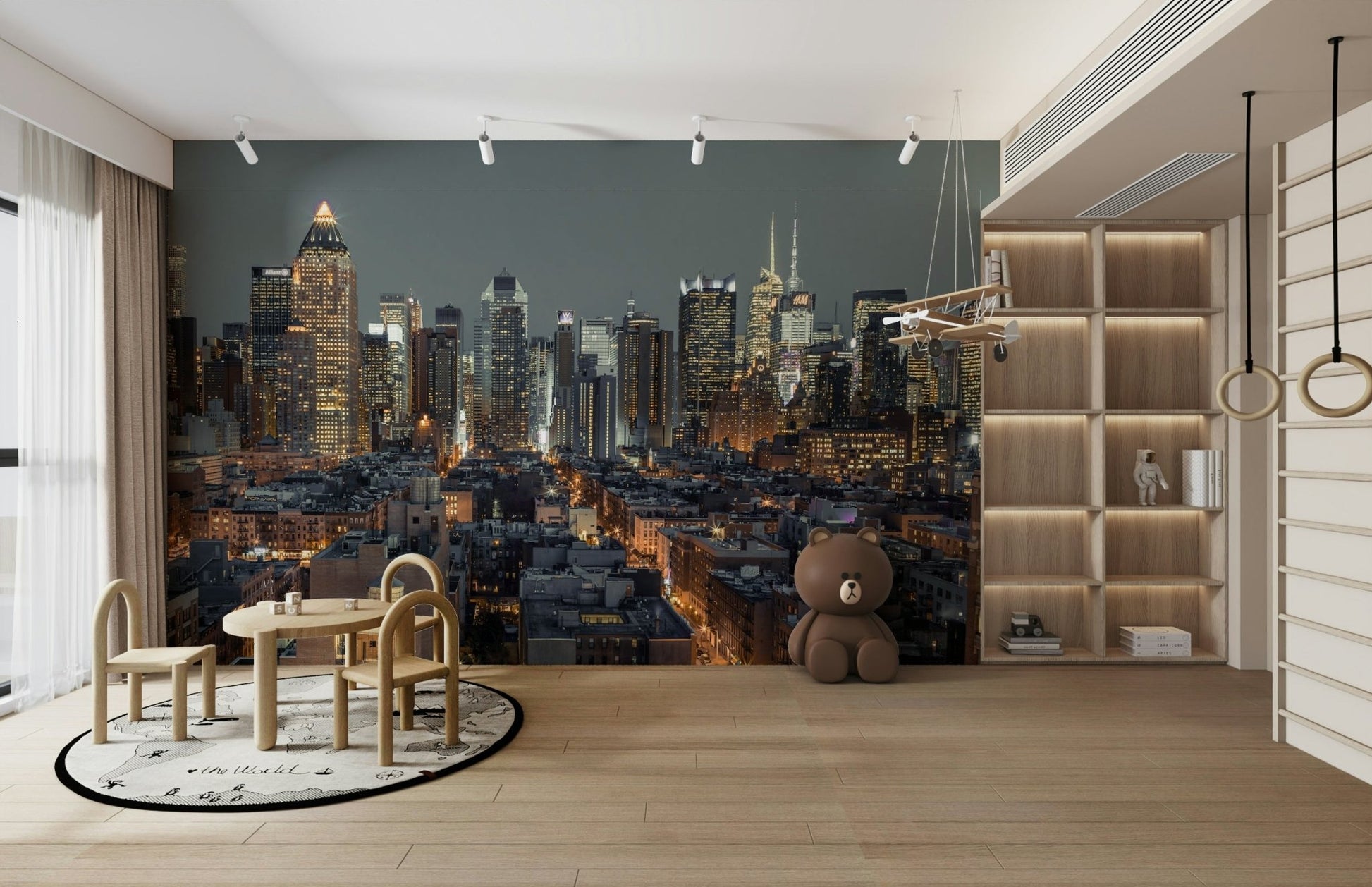 Manhattan nightscape mural design, GD1891