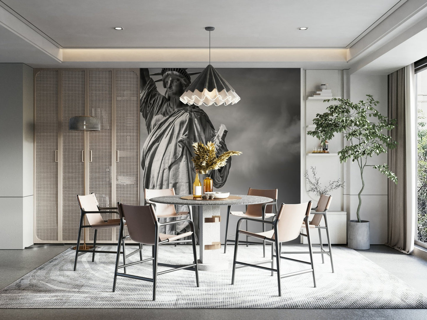 Statue of Liberty close-up mural design

