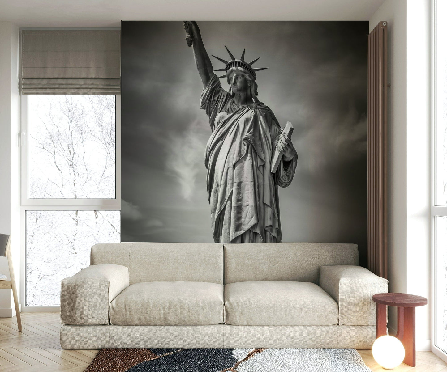 NYC wall mural featuring Lady Liberty

