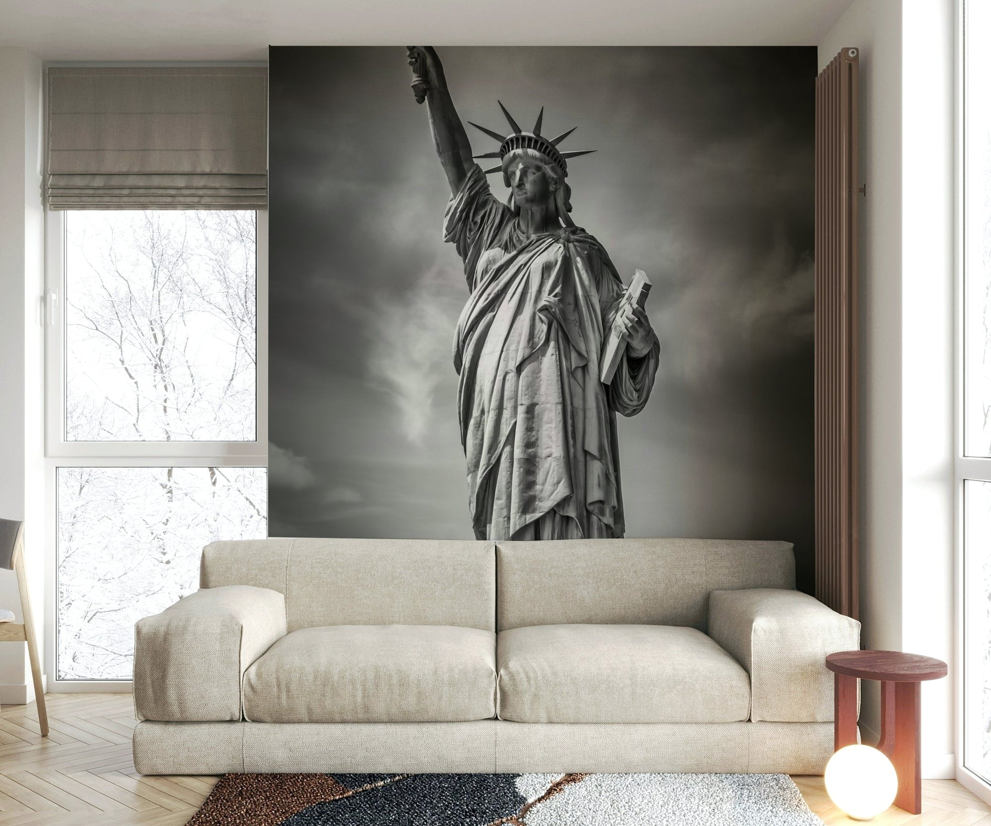 NYC wall mural featuring Lady Liberty

