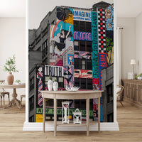 Street style wall mural featuring New York Graffiti design