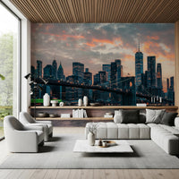 New York In The Evening Wall Mural