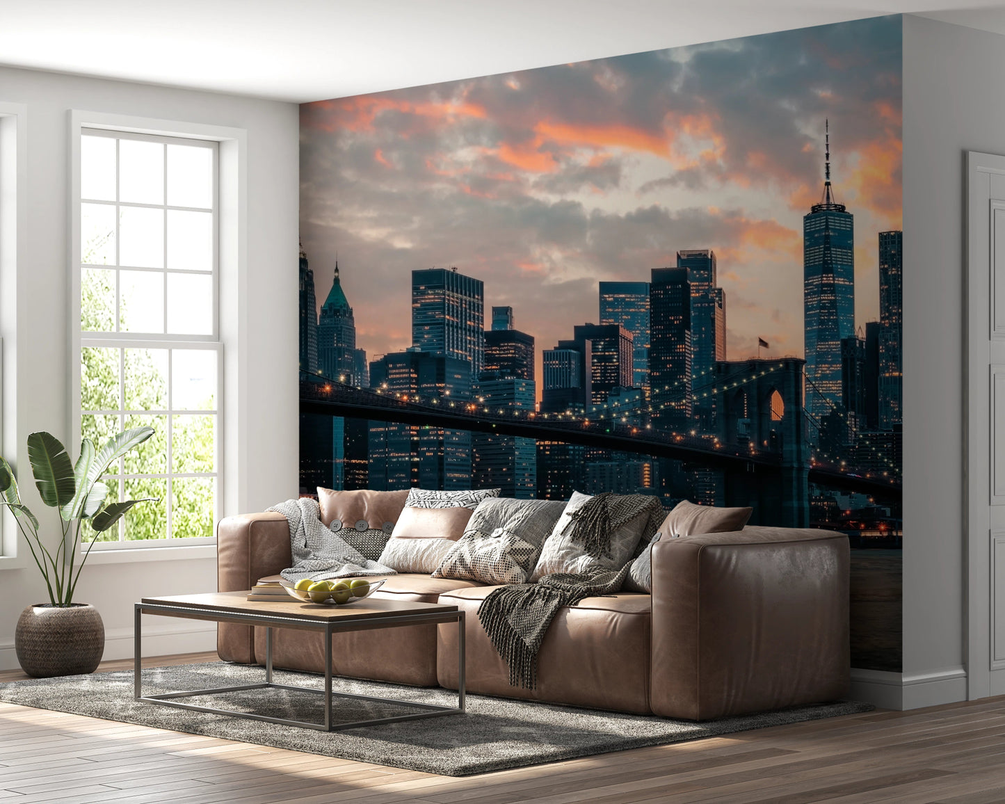 New York In The Evening Wall Mural