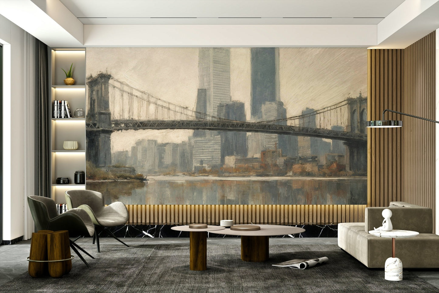 The overall feeling is one of peace, serenity, and quiet urban beauty.
