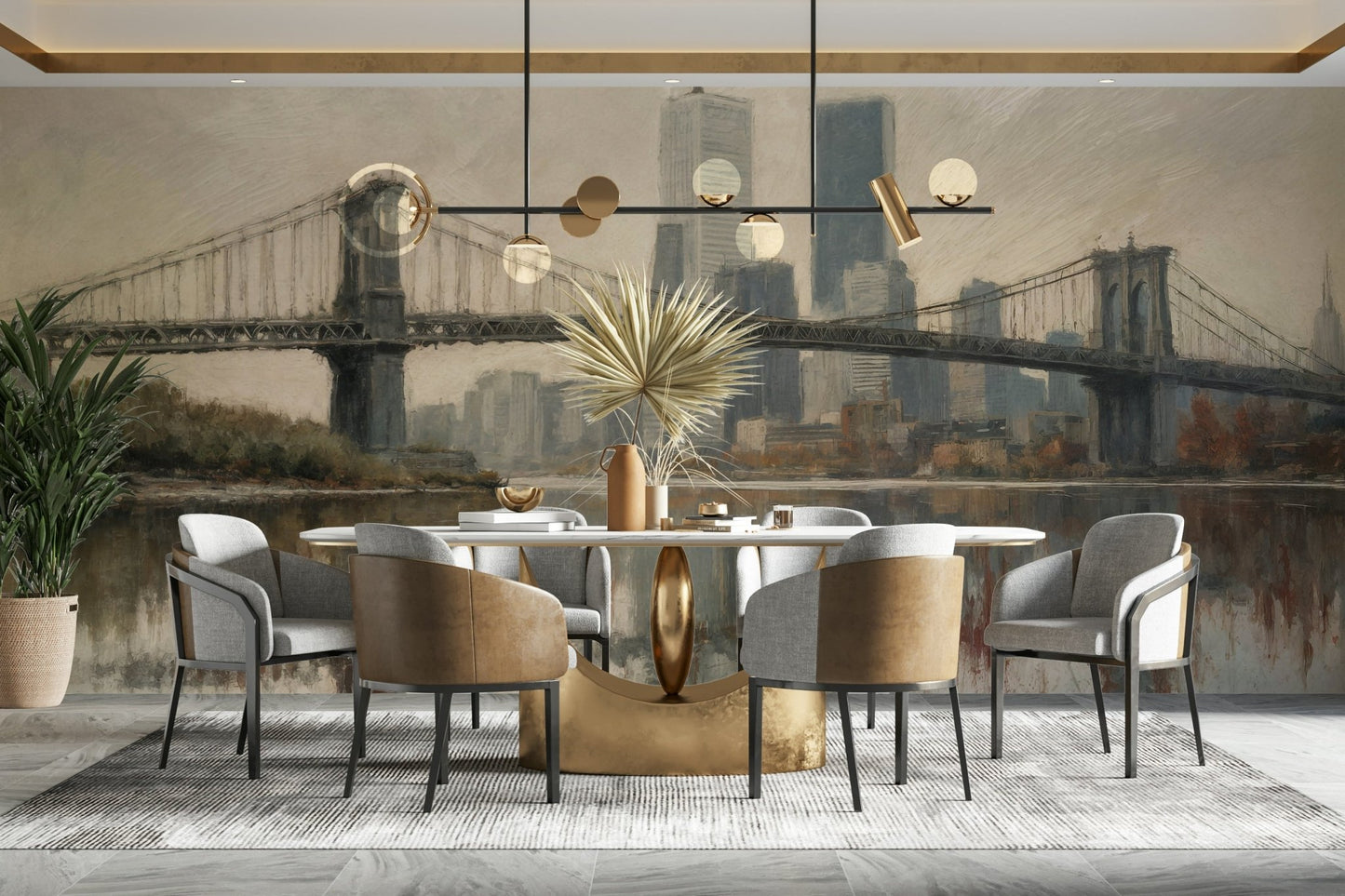 The look is both simple and deeply effective for creating a dramatic space.
