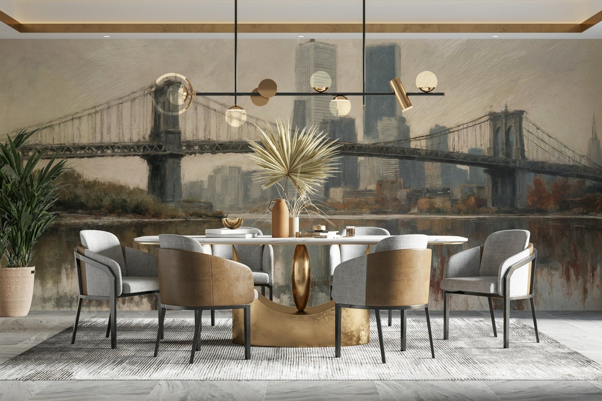 The look is both simple and deeply effective for creating a dramatic space.
