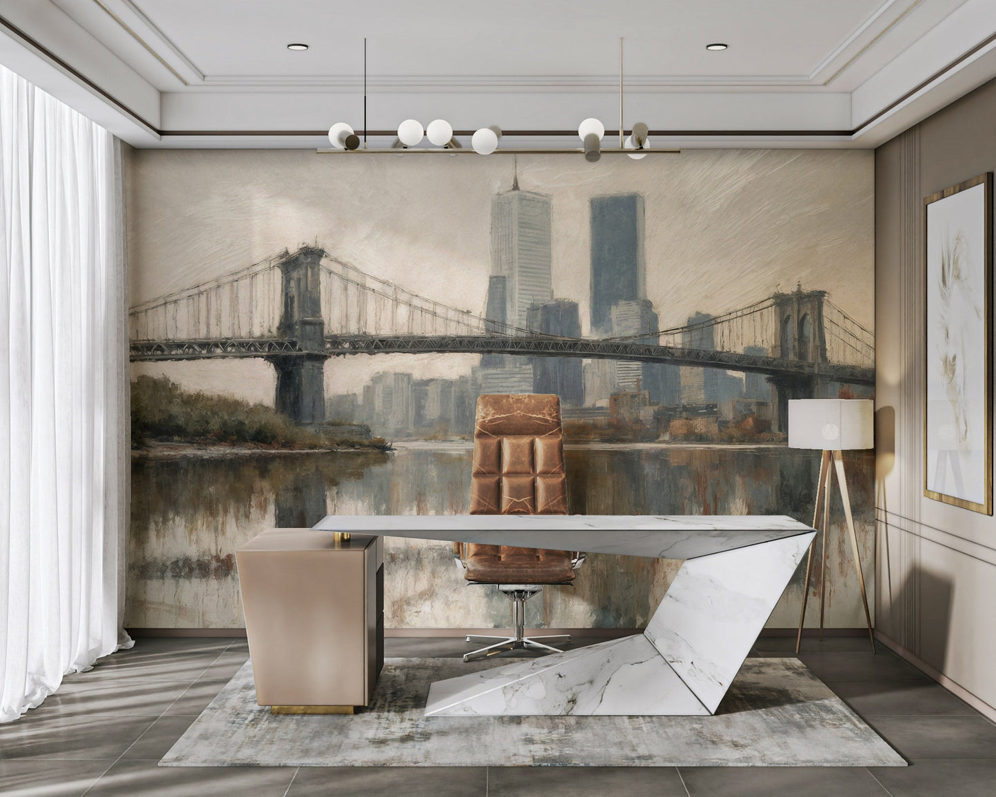 Iconic buildings like the Empire State Building or One World Trade Center are visible.
