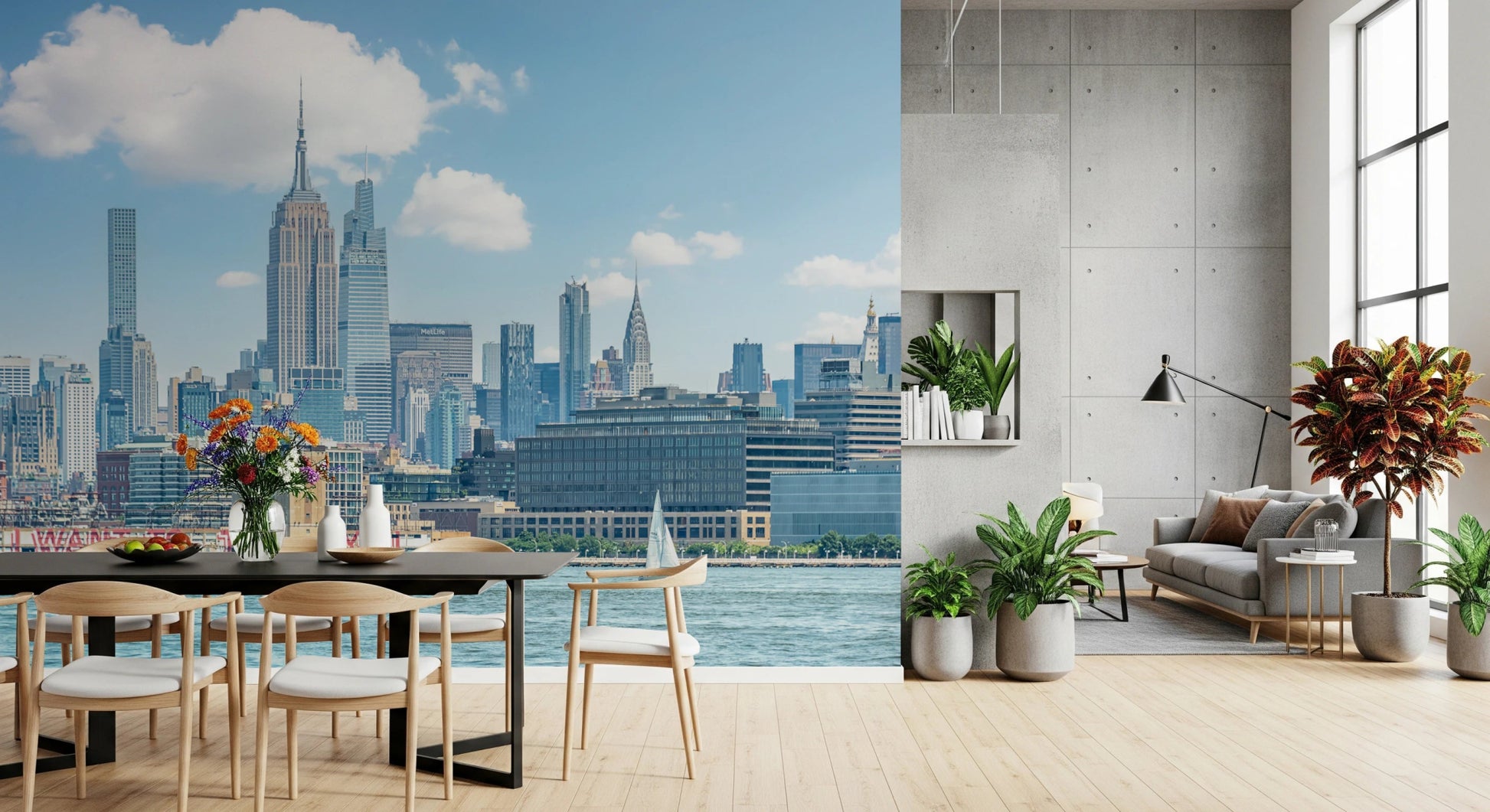 New York Skyline View Wall Mural