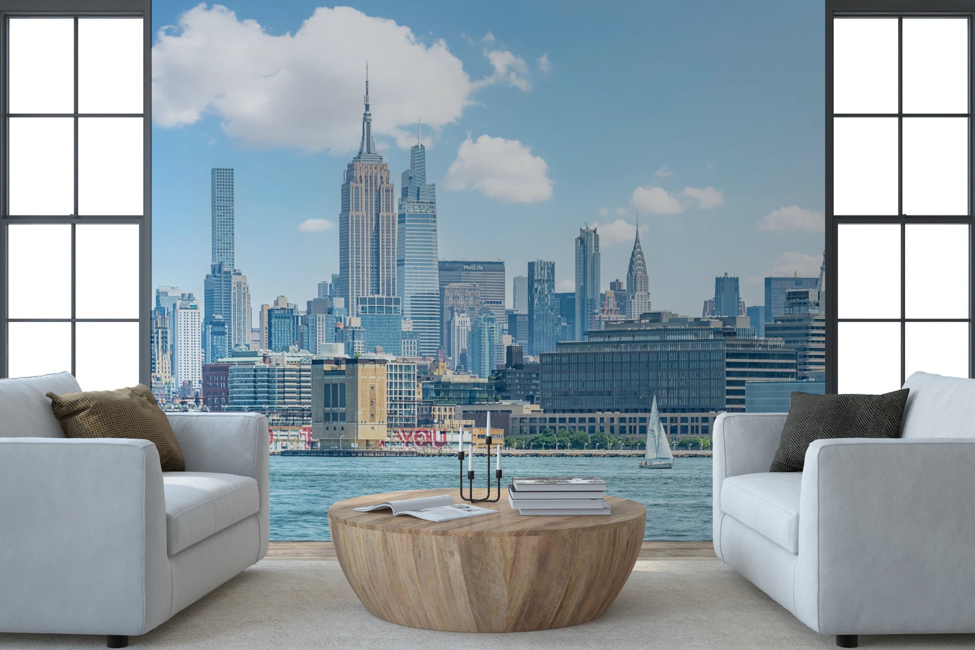New York Skyline View Wall Mural