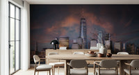 A contemplative gentle design wallpaper mural for a feature wall.