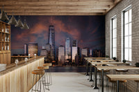 A beautiful modern art wall mural of delicate lines.