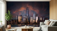 An artistic soft focus urban mural on minimalist wallpaper.