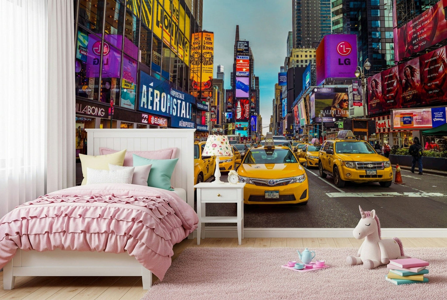 New York's urban pulse wallpaper capturing the energy of Times Square by day.