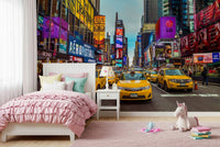 New York's urban pulse wallpaper capturing the energy of Times Square by day.