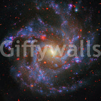 Outer space NGC Galaxy vibrant nursery wallpaper