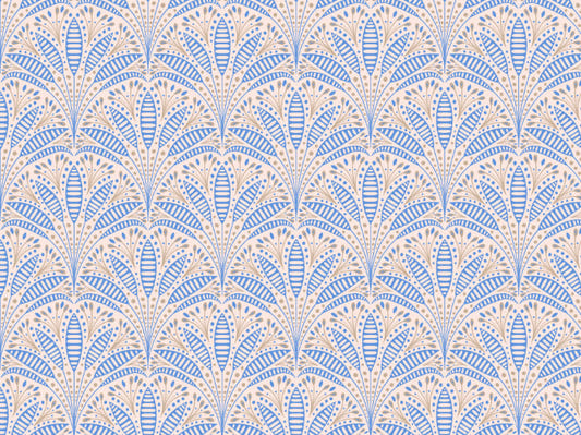 Artdeco Blue Palm Wallpaper
