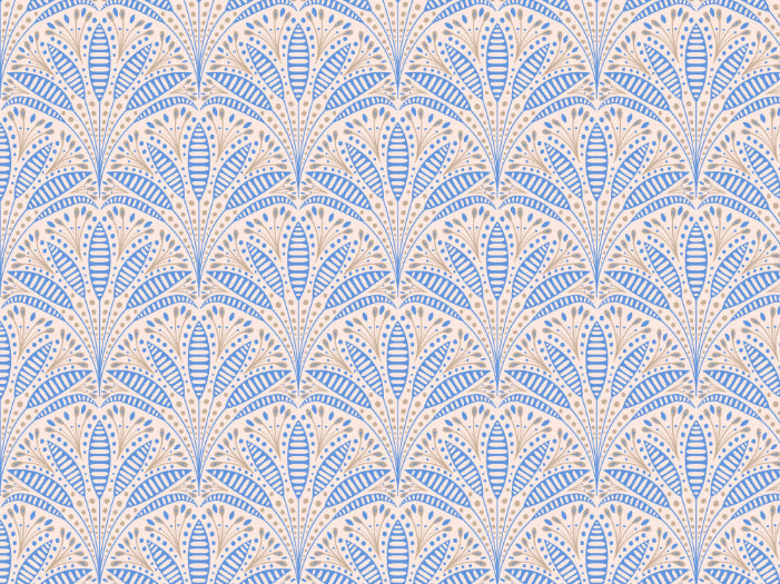 Artdeco Blue Palm Wallpaper