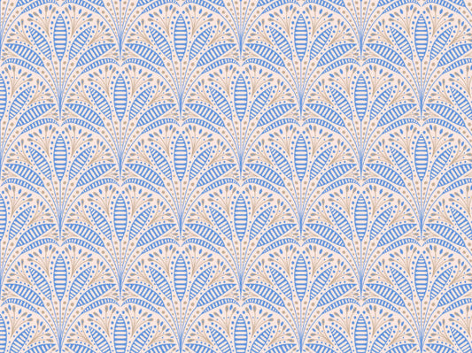 Artdeco Blue Palm Wallpaper