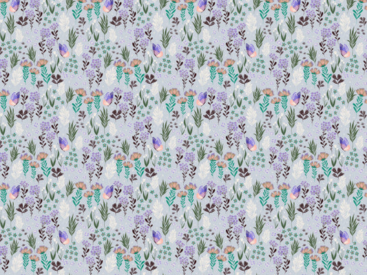 Butterfly Meadow Purple Wallpaper