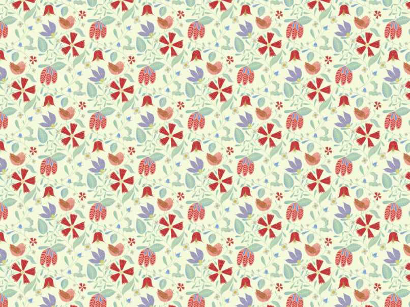 Folksy Birds Wallpaper