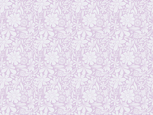 Happy Blooms Lilac Wallpaper
