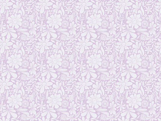 Happy Blooms Lilac Wallpaper