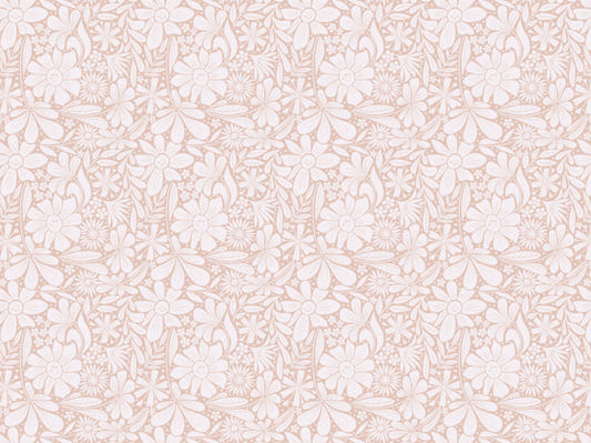Happy Blooms Pastel Pink Wallpaper