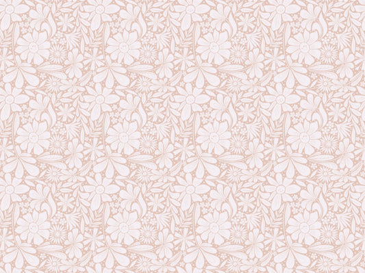 Happy Blooms Pastel Pink Wallpaper
