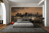 The peel and stick wallpaper showing realistic city textures., GD4614