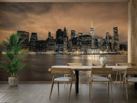 A minimalist home office with the scenic London wallpaper., GD4614