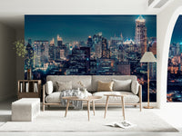 Night Cityscape wallpaper for a sleek professional lounge area.