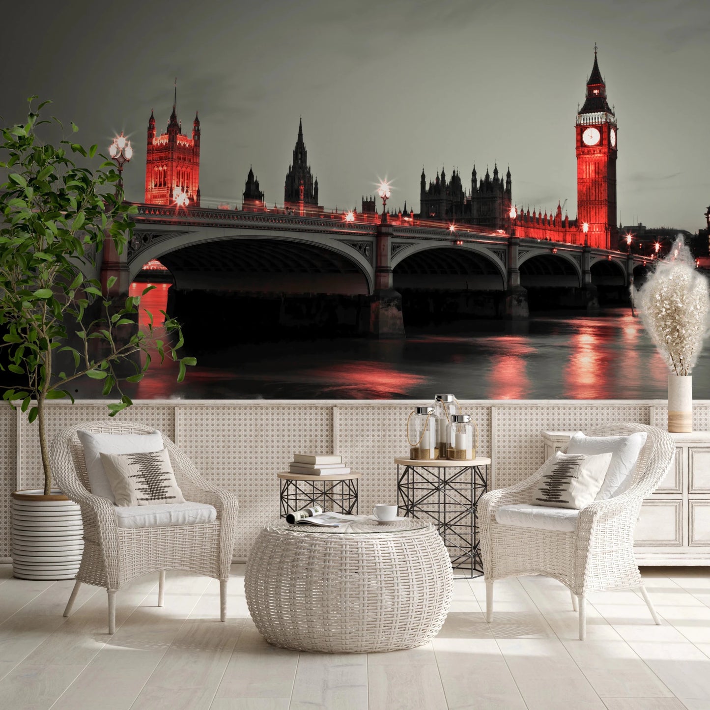 London skyline at dusk scenery wallpaper