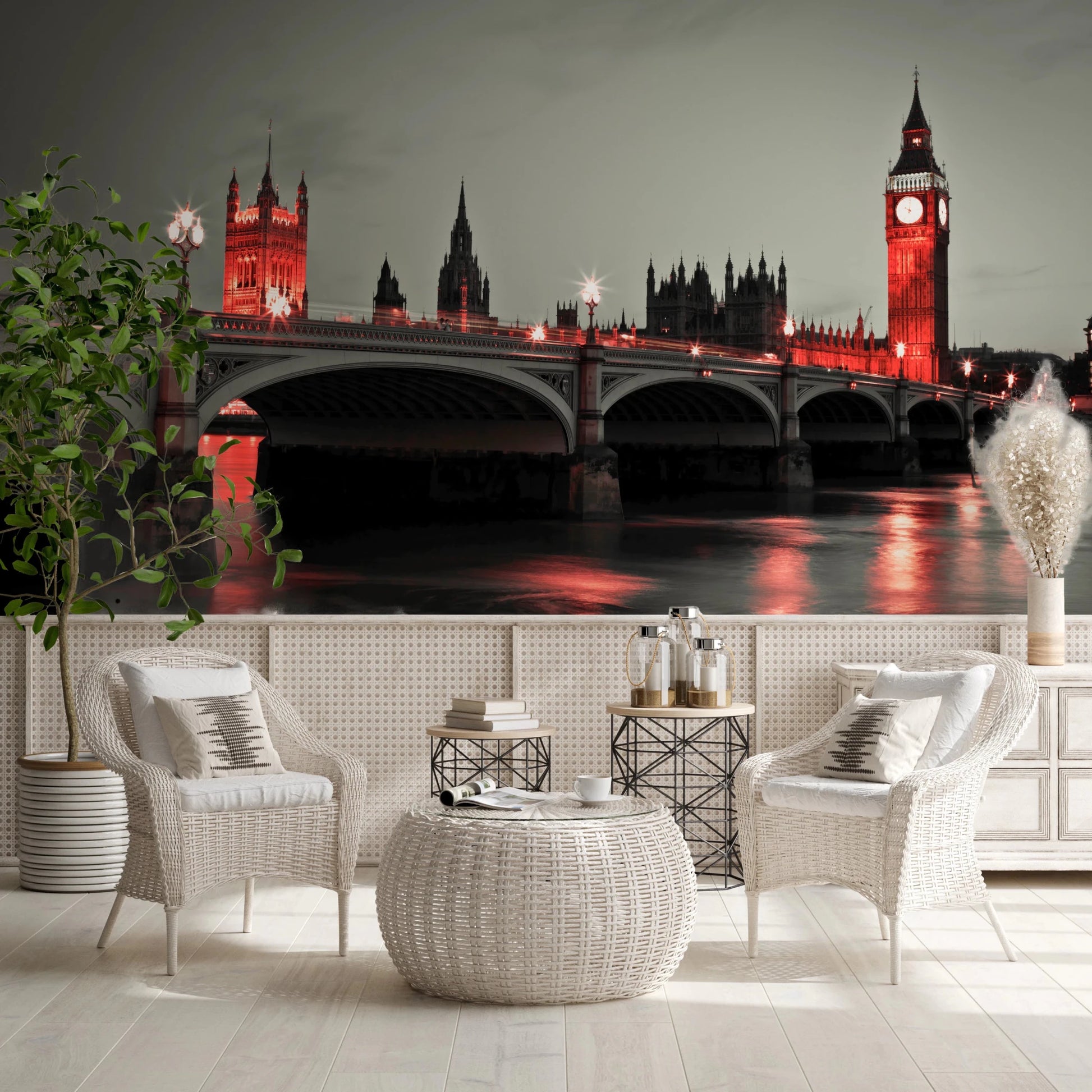London skyline at dusk scenery wallpaper