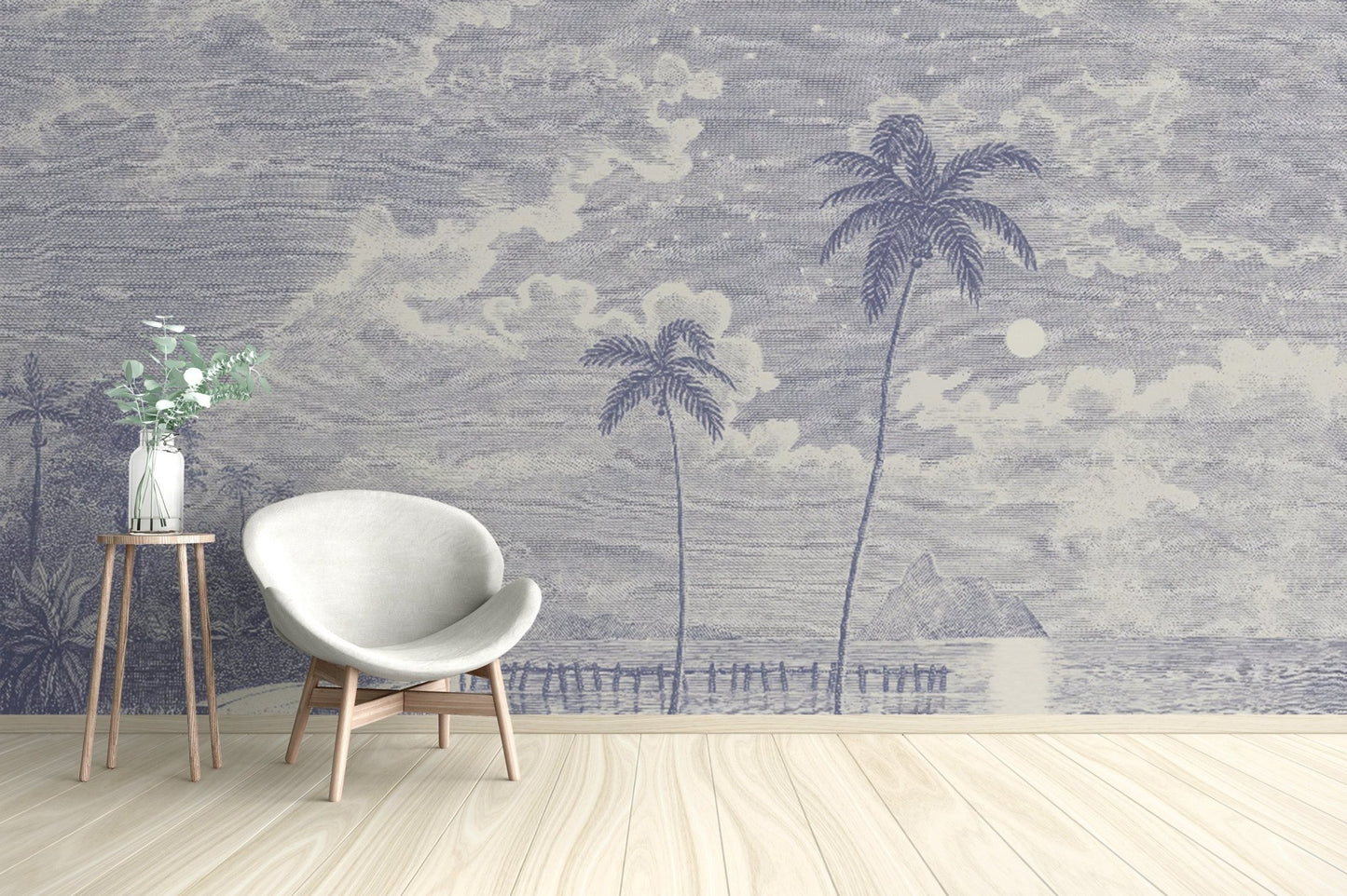 Elegant night sky beach scene décor
