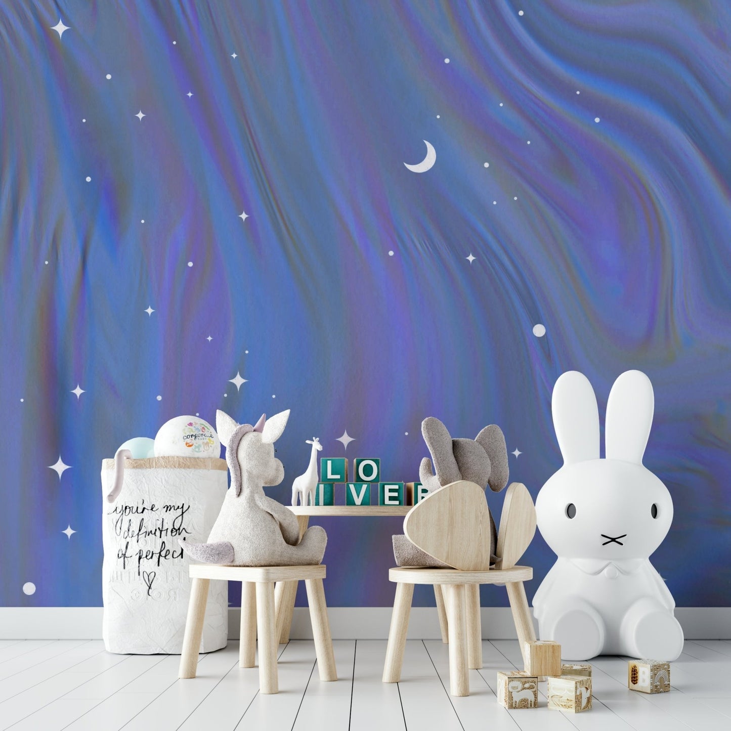 Soft night theme wall design

