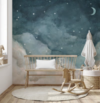 Night Sky Serenade Wallpaper for cosmic nurseries