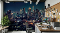 Realistic depth effect Nightfall Metropolis wall mural for study rooms., GD7618