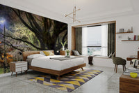 Wall covering evoking magic and tranquility.

