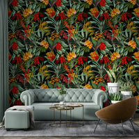 Unique floral design wallpaper for an elegant interior

